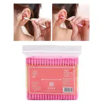 100 шт./упак. двойной головы ватным тампоном макияж хлопок бутоном наконечником для медицинские палочки нос Чистка ушей здравоохранение инструменты