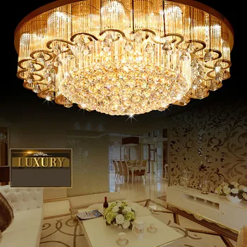 

NEW Luxury Large Crystal Ceiling Lights With LED Chips Circular Flower Lamps For Foyer Hotel Engineering Lights!