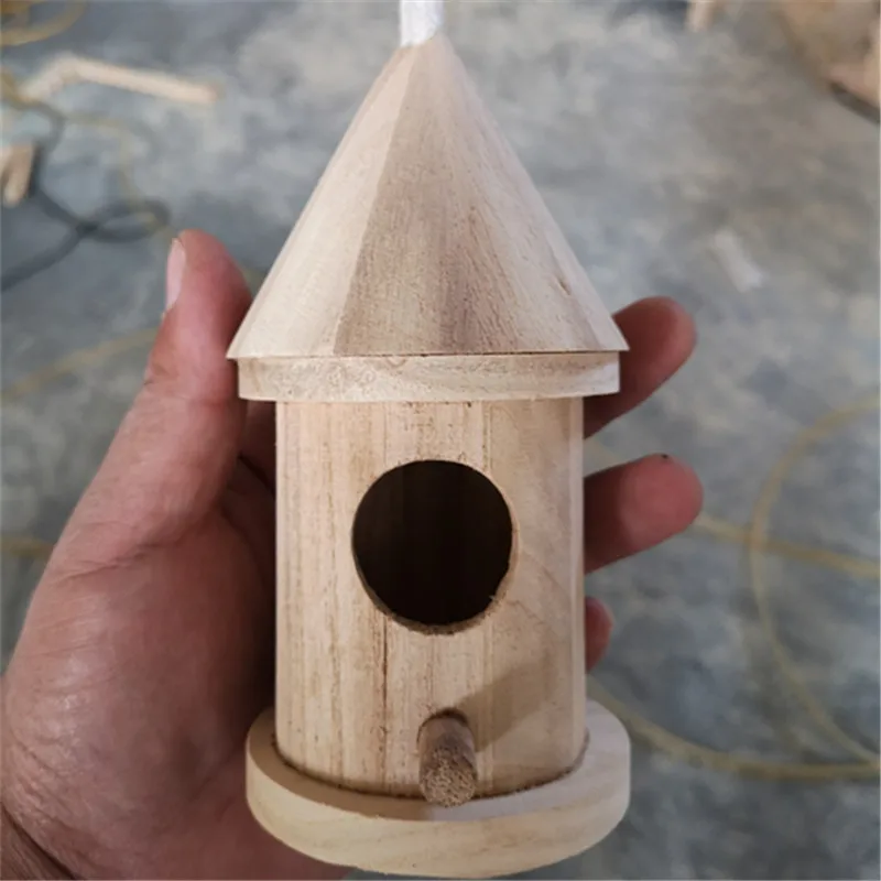 

Wooden Bird House Birdhouse Hanging Nest Nesting Box Home Garden Decoration