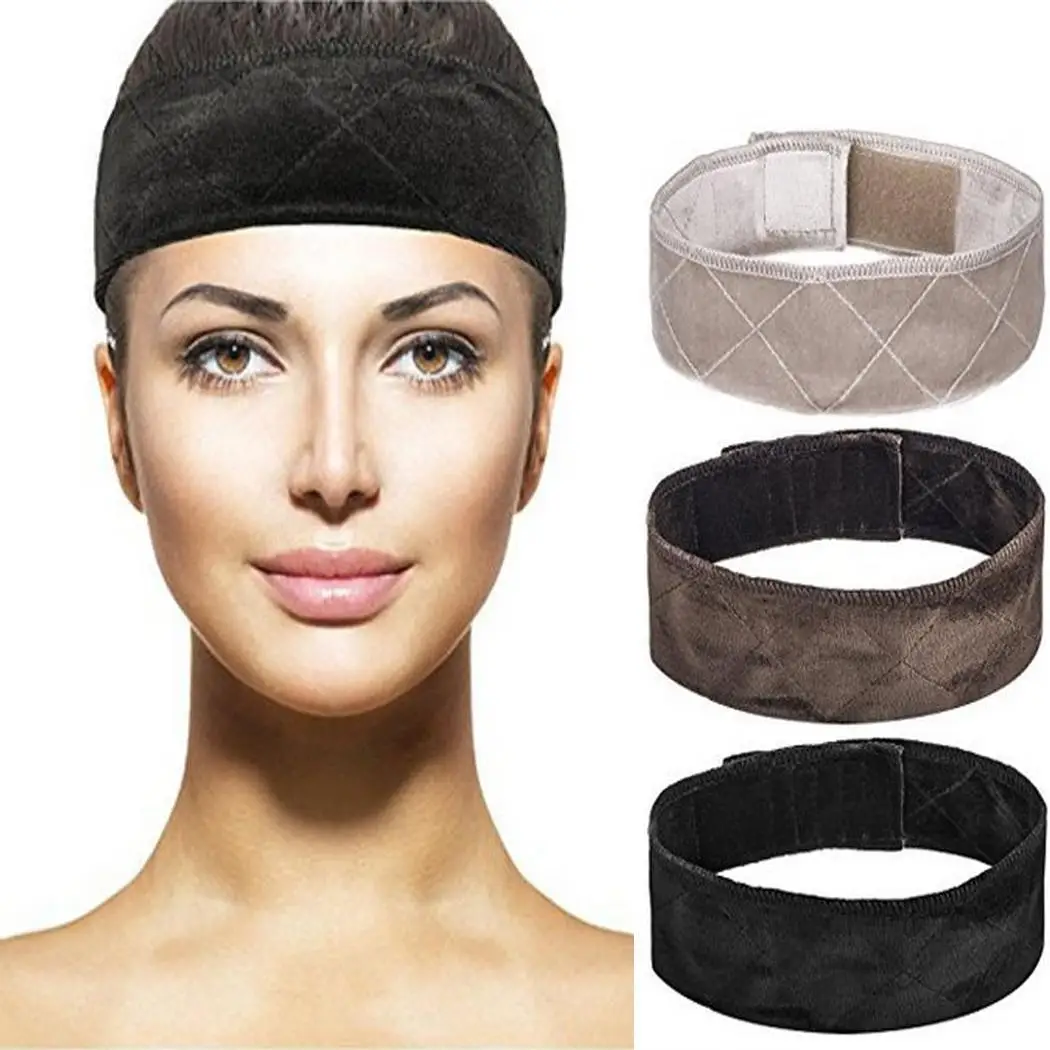 

New Velvet hand made non-slip wig grip Flexible Elastic Velvet head band for holding your wig hat or scarf women's hair bands
