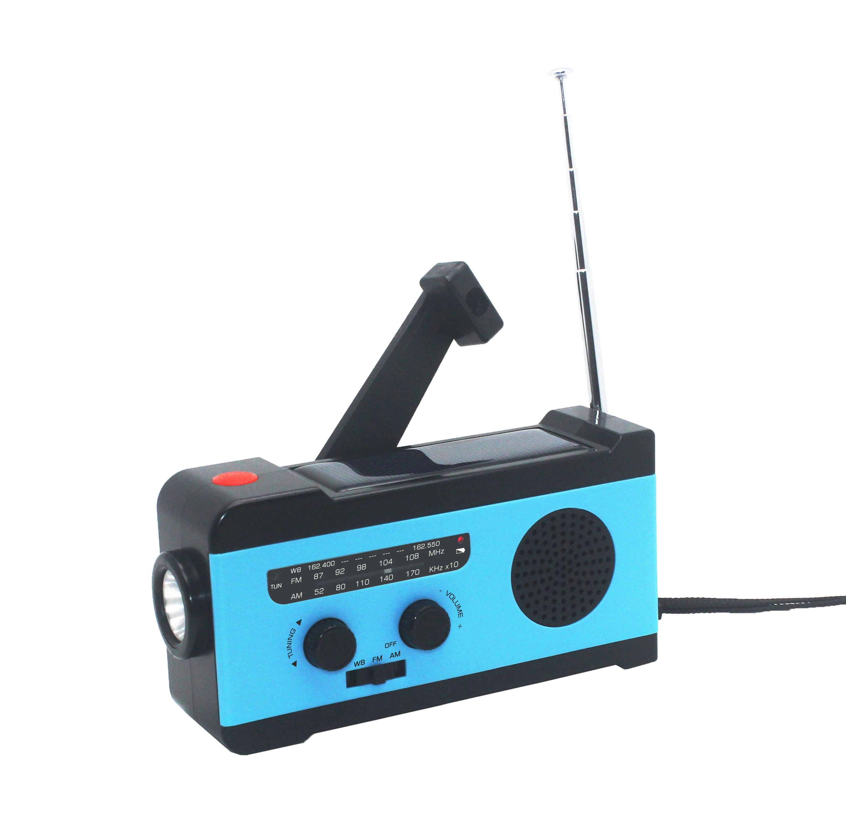 Переносной AM/FM радио на солнечных батарейках ручной Динамо радио с светодиодный фонарик 2000 мАч аварийные зарядные устройства для телефонов