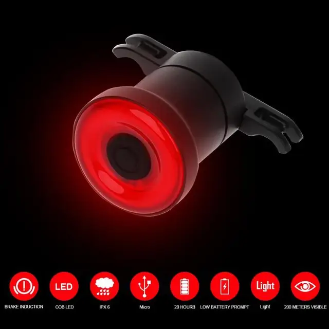 Best Price Black Waterproof Bicycle Smart Brake Light Sense LED USB Tail Rear Lamp For XLite 100 Cycling Safety Warning Light