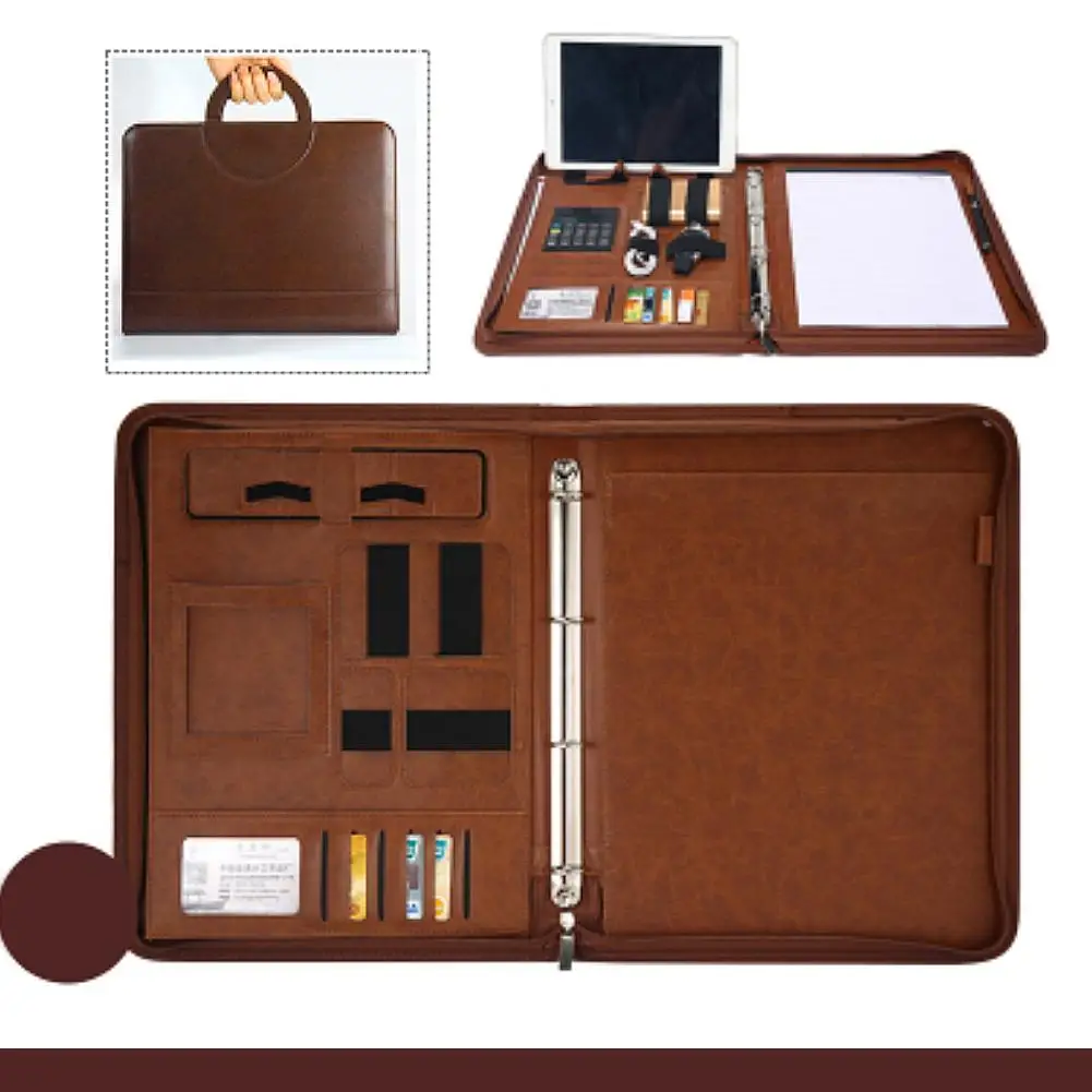 

A4 Portable Multi-function Folder Zipper Bag For Business Travel, Banking, Office And Notebook Mobile Phone Business Included