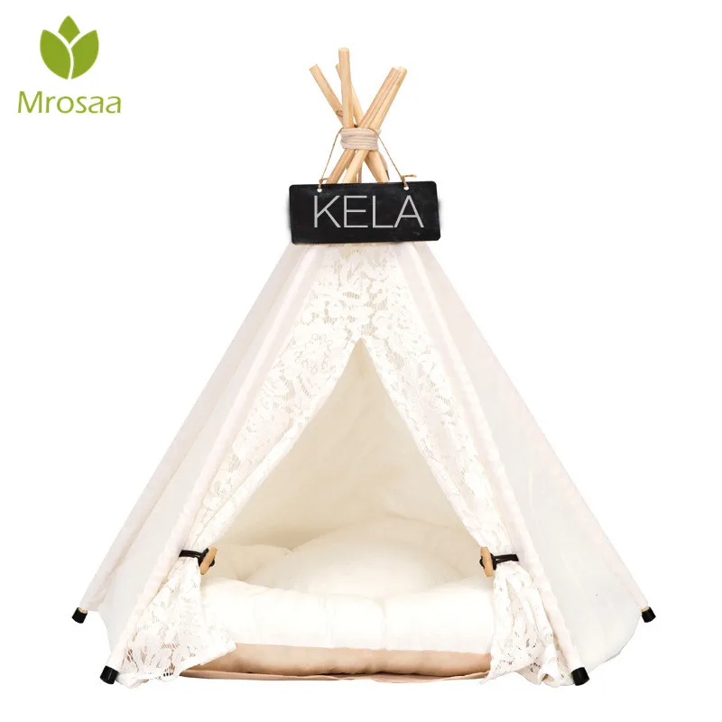Mrosaa S/M/L Кружева Pet палатка будка для кота собаки кровати Конура спящие коты мешок