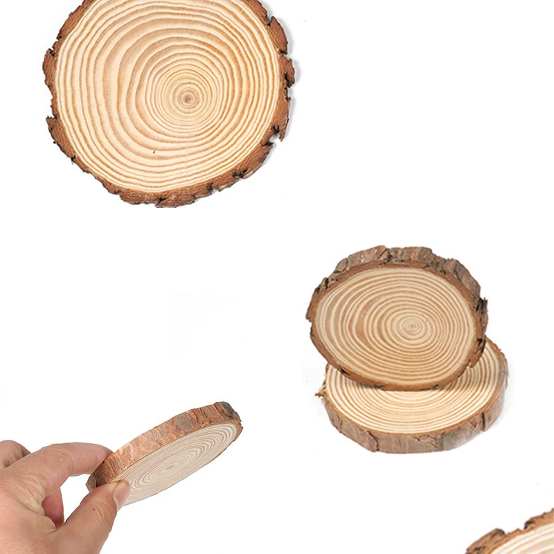 DIY изделия из дерева натуральный круглый Деревянные пластинки круги с коры дерева для свадьбы, дня рождения Живопись украшения 20 шт
