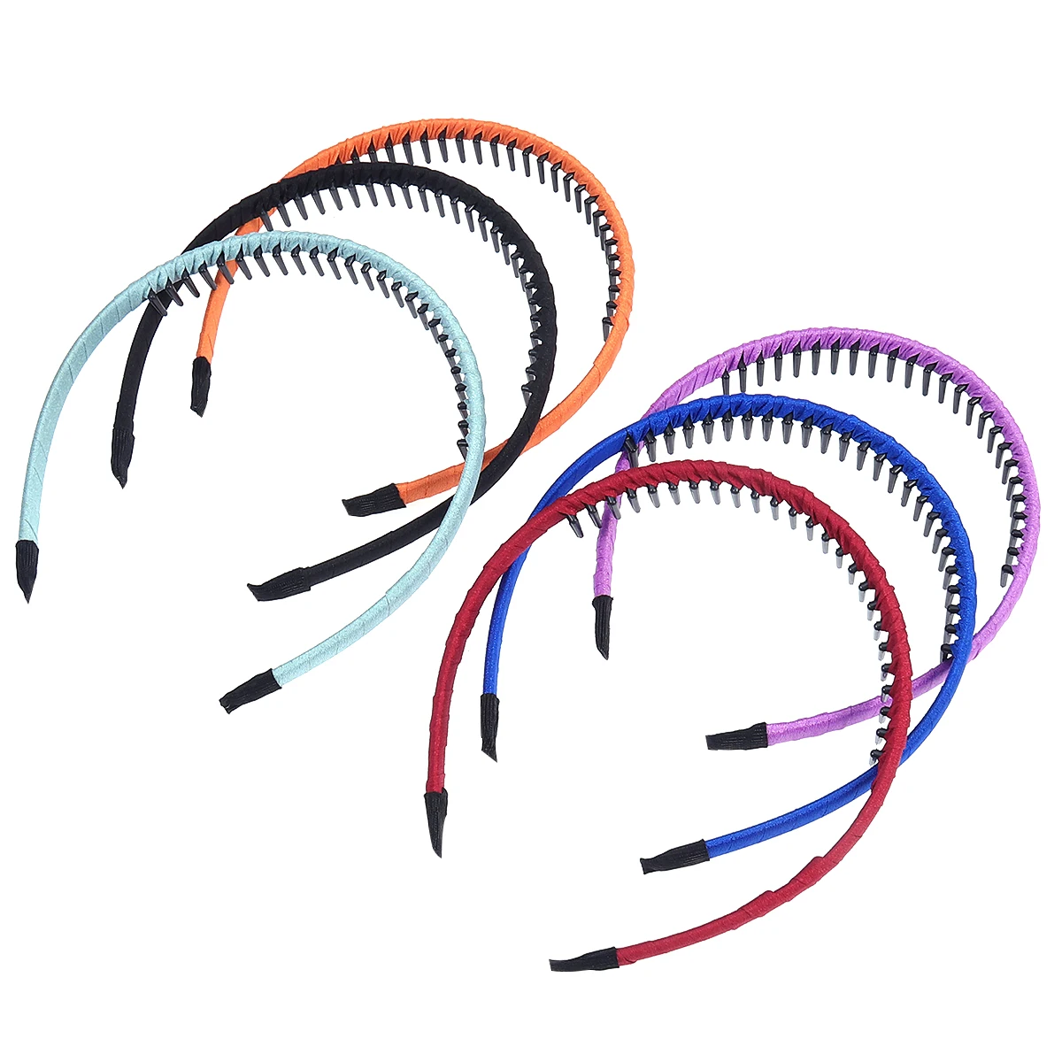 Frcolor 6pcs Teeth Comb Hairband Hair Hoop Headband with Teeth Headwear
