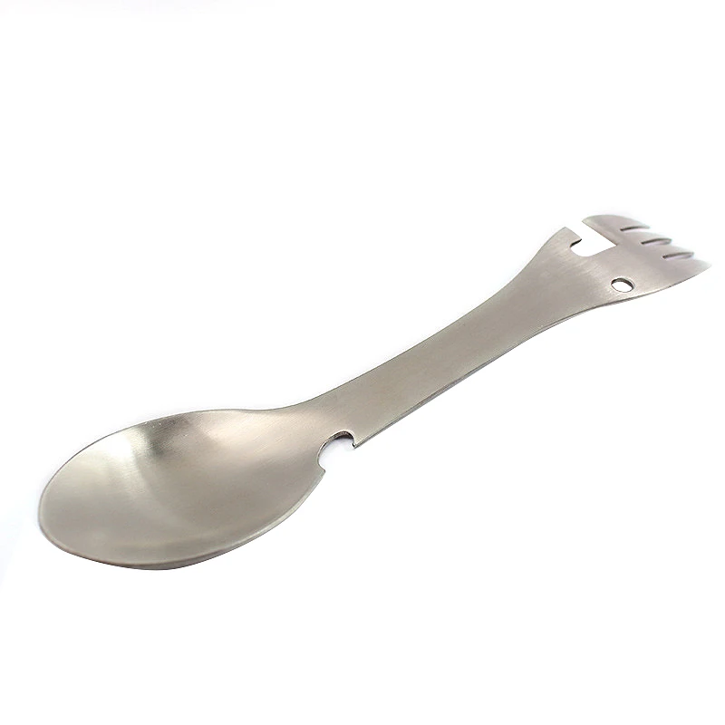 Multi function Fork Spoon Bottle Opener Can Opener Portable Tableware