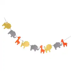 Новый-милый войлочный баннер гирлянда Лев слон жираф украшение на день рождения ребенка