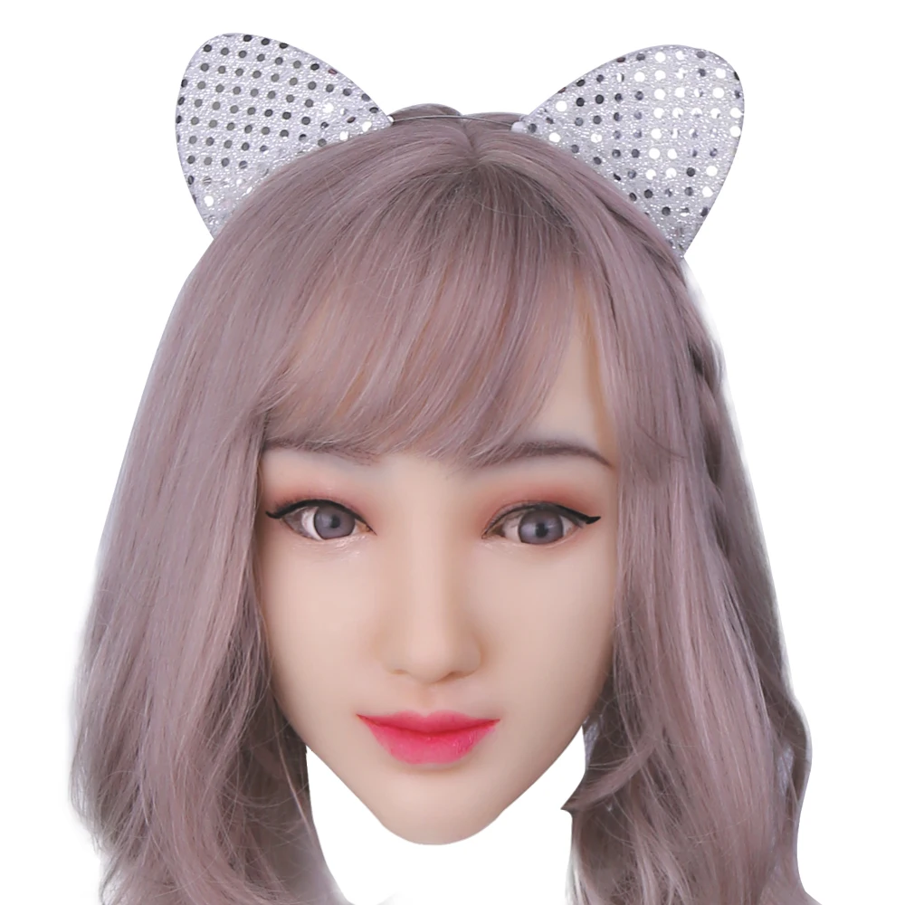 

KOOMIHO Soft Silicone Realistic Female Head Mask Handmade Makeup Mask Crossdress Cosplay Mask Transgender Halloween Mask 1G