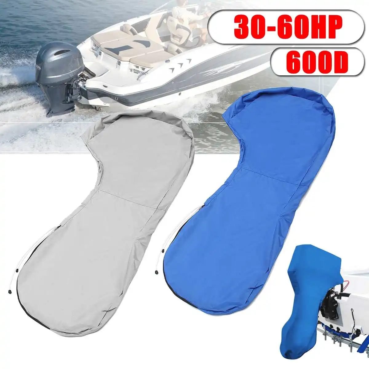 

56.69inch 600D Boat Outboard Engine Cover Full Motor Covers for 30-60HP Hose Power Motors