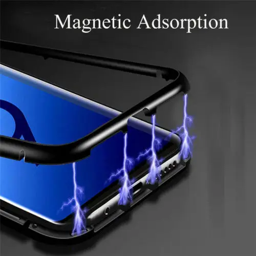 

Magnetic Absorption Tempered Glass Metal Case For Samsung S8 S9 Plus Note 8