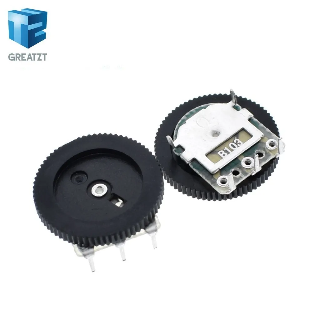 

GREATZT 10 Pcs B103 16x2mm 10K Ohm Double Dial Taper Volume Wheel Duplex Potentiometer Z07 Drop ship