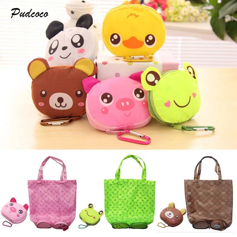 

2018 Cute Animal Bear Reusable Foldable Recycle Grocery Bag Shopping Carry Bags Tote