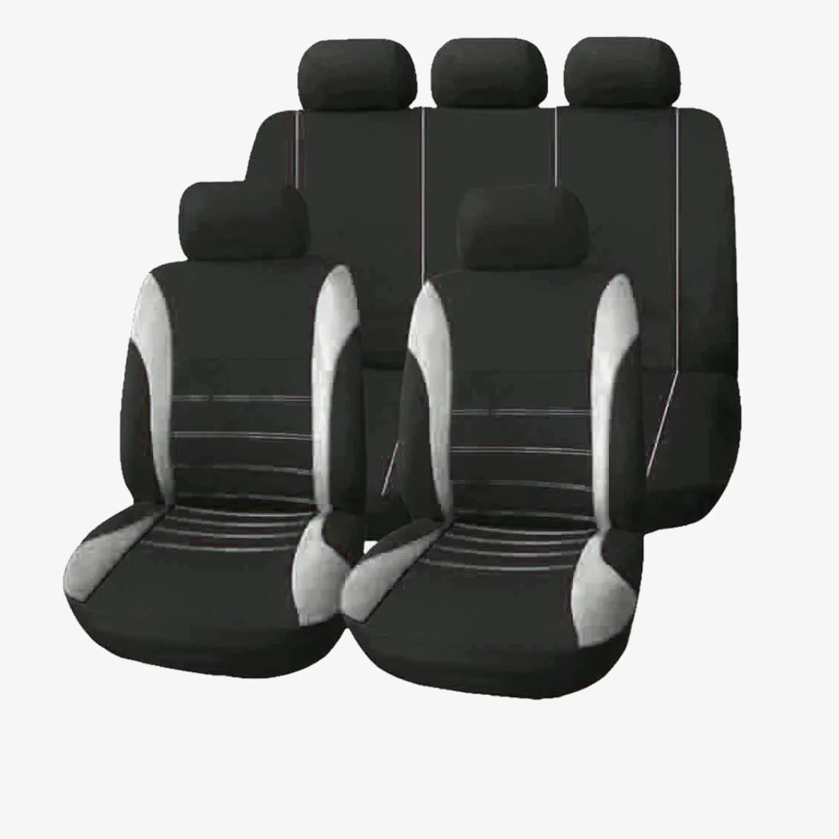 

9pcs/set Universal Car Auto SUV Seat Cover Protectors Full Set Front Back Gray + Black Auto Interior Styling Decoration