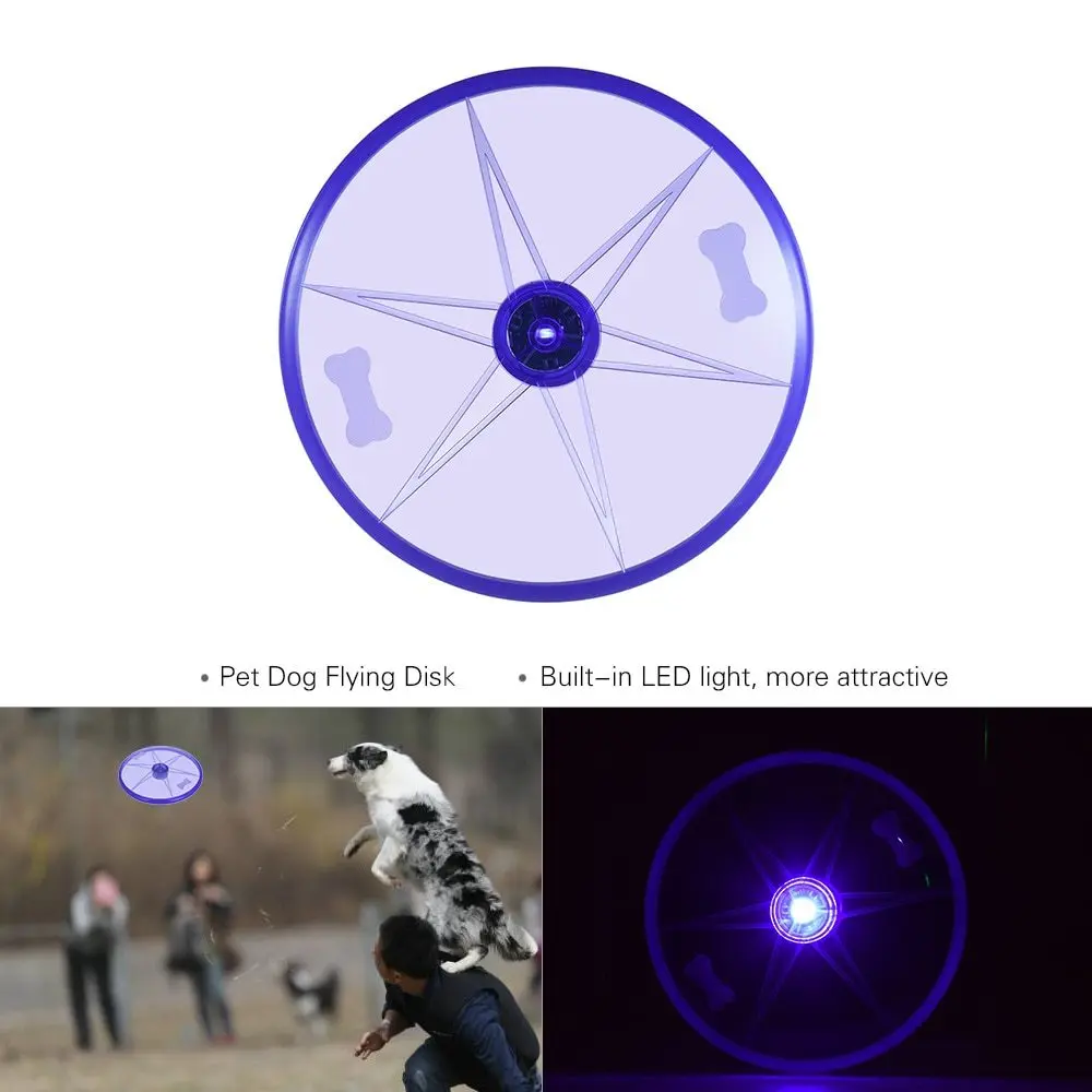 

Flyer Floating Disc Flying Disk Pet Dog Toy 15cm/ 6in With LED Light for Outdoors Indoors Interactive Games For Dog