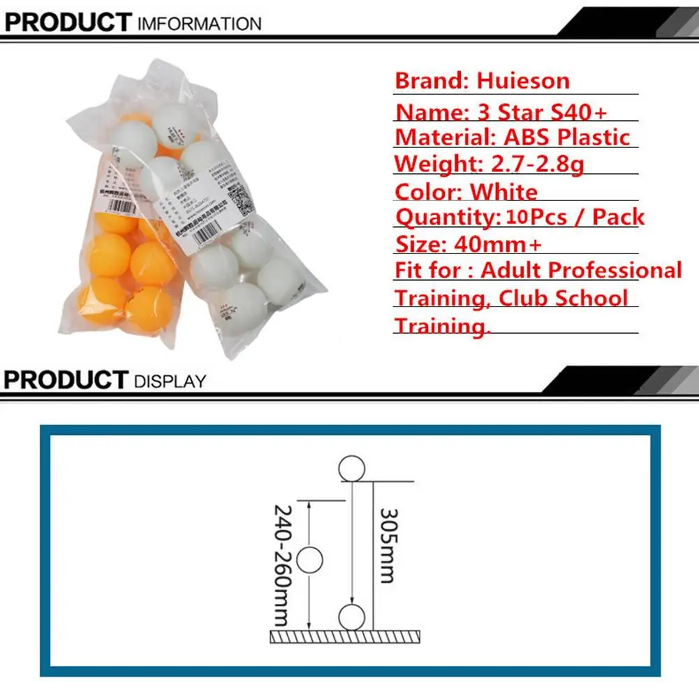 Huieson 10 шт Профессиональный мяч для настольного тенниса 40 мм диаметр 2,9 г 3 звезды мячи для пинг-понга для соревнований тренировок низкие шары
