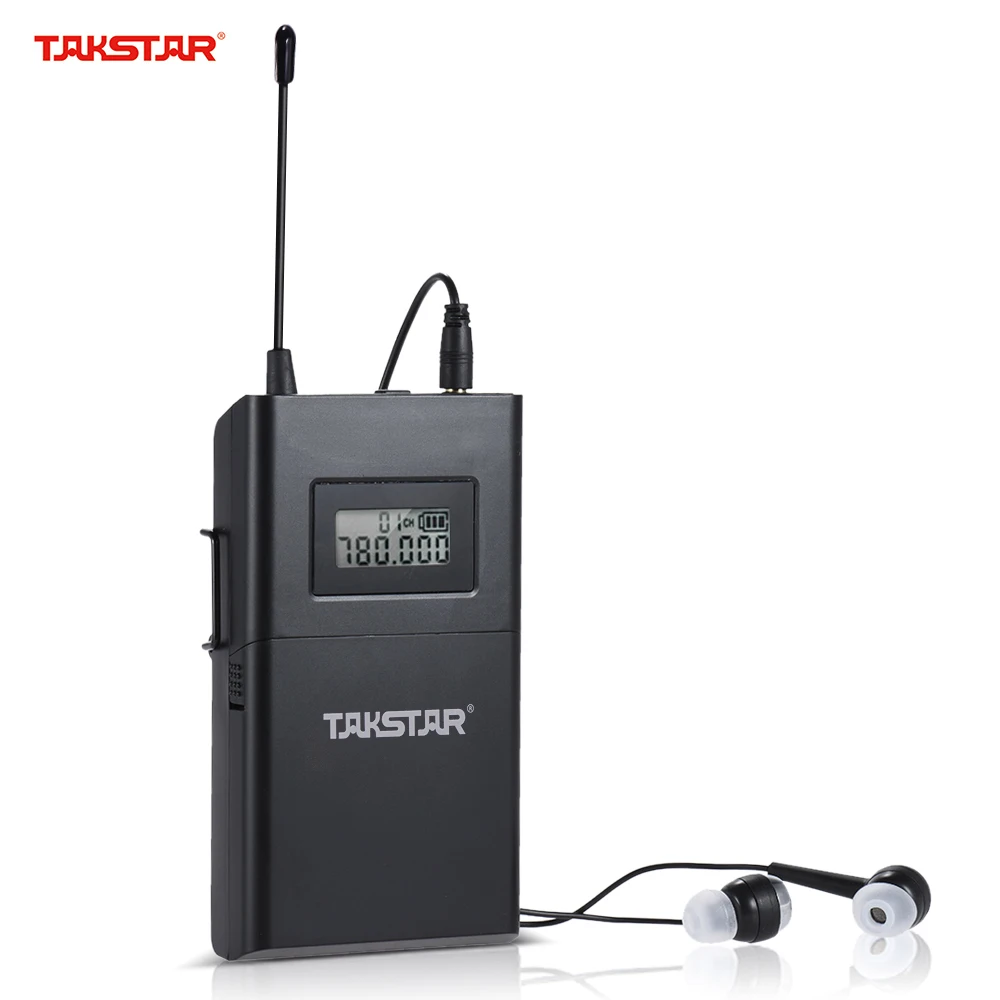Takstar WPM 200 UHF Беспроводная аудиосистема приемник ЖК дисплей 6 выбираемых каналов 50