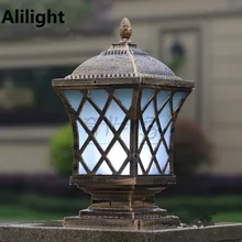 Винтаж открытый светодиодный столбик лампа Колонка головной свет сад стены забор ландшафтное освещение алюминий литья лампы дома светильники