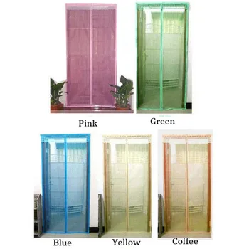 

HOT New Hands-Free Mesh Screen Door Magnetic Anti Fly Mosquito Striped Net Doors Curtain