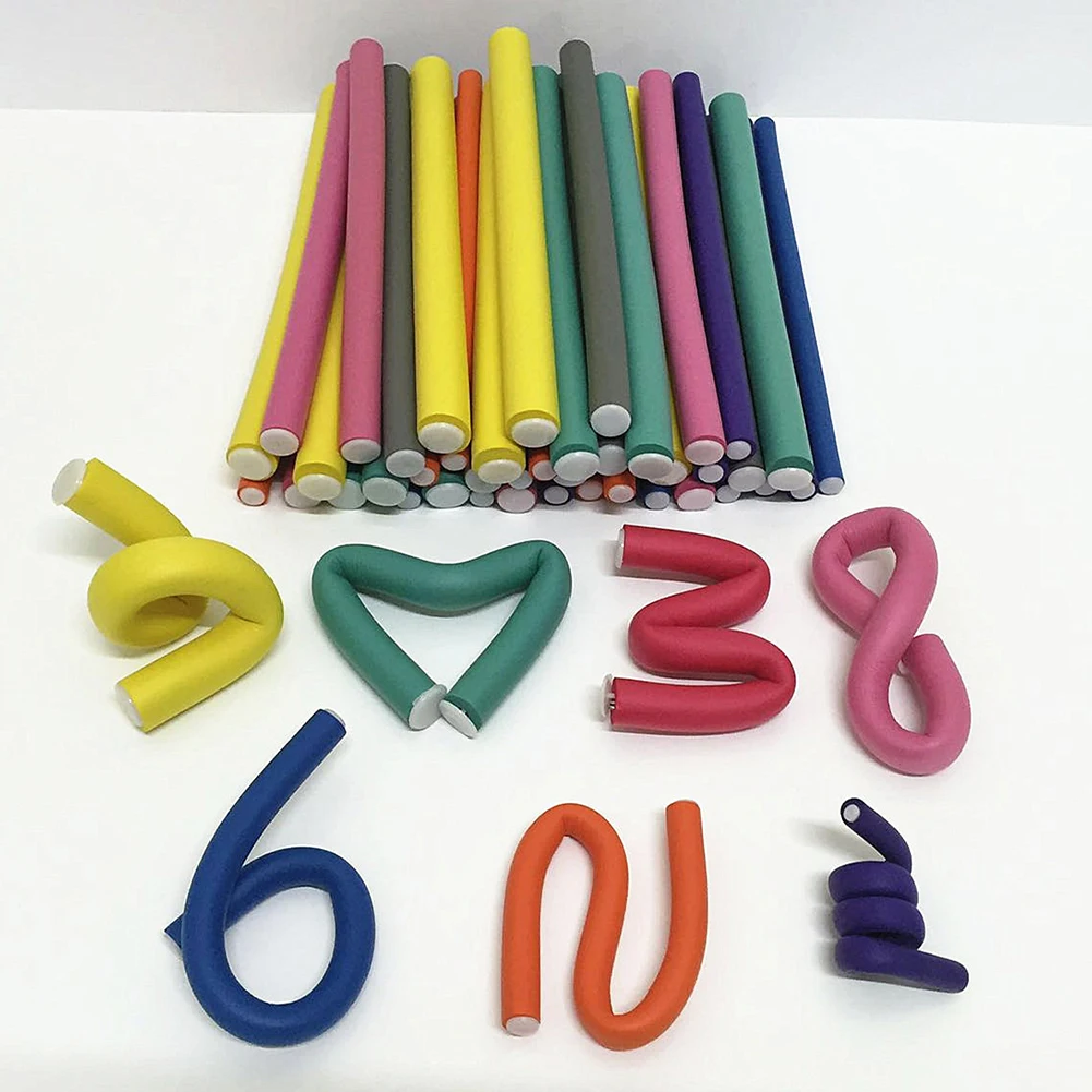 42 шт. волшебный резиновый бигуди сплошной цвет DIY для волос гибкие стержни