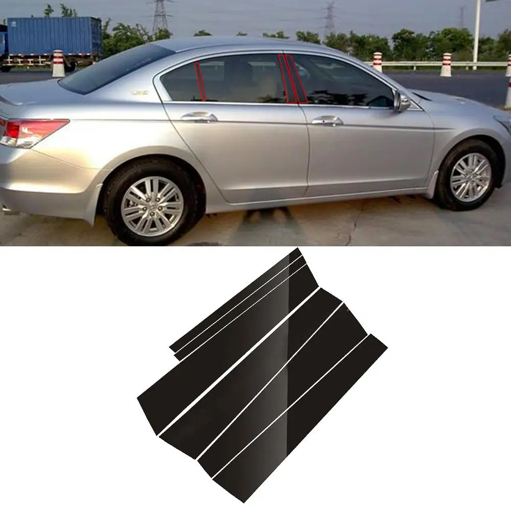 6 шт. стикер средней BC колонки для Honda Accord 2013 2017 Седан 4 дверный зеркальный эффект