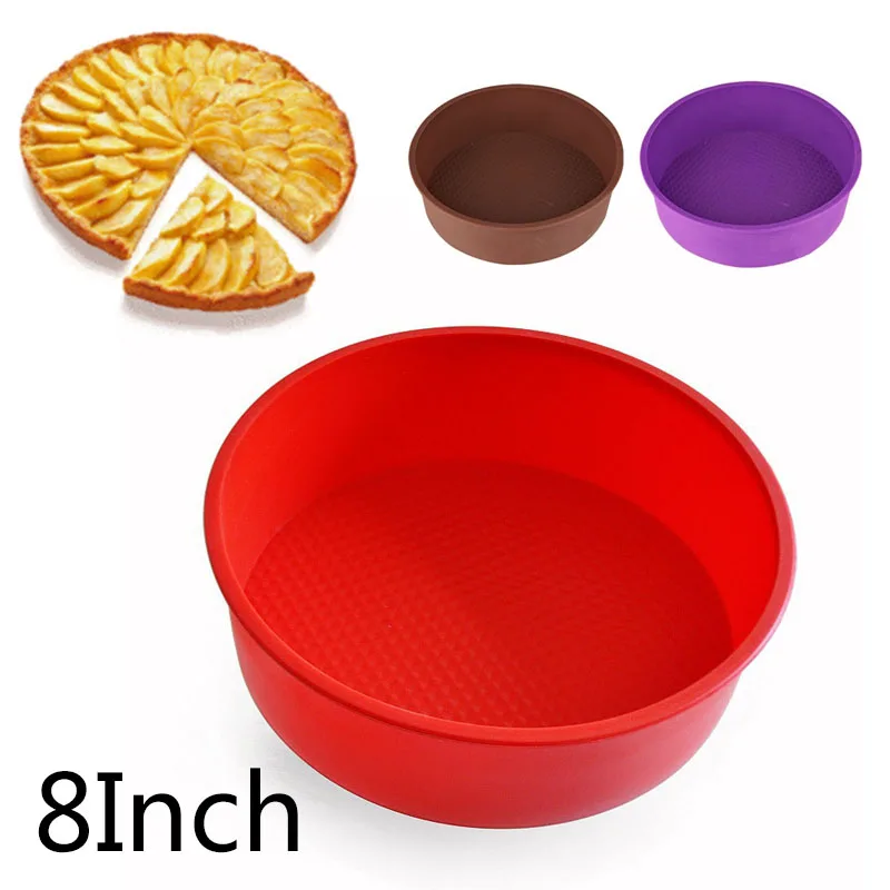 

8 Inch Round Silicone Mold Cake Pan Mould Bread Toast Bakeware DIY Baking Tool