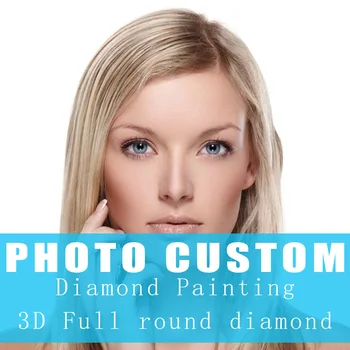 

Photo Custom Diamond Painting Cross Stitch Full round Picture of Rhinestone 5D DIY Diamond Mosaic Diamond Embroidery Sale