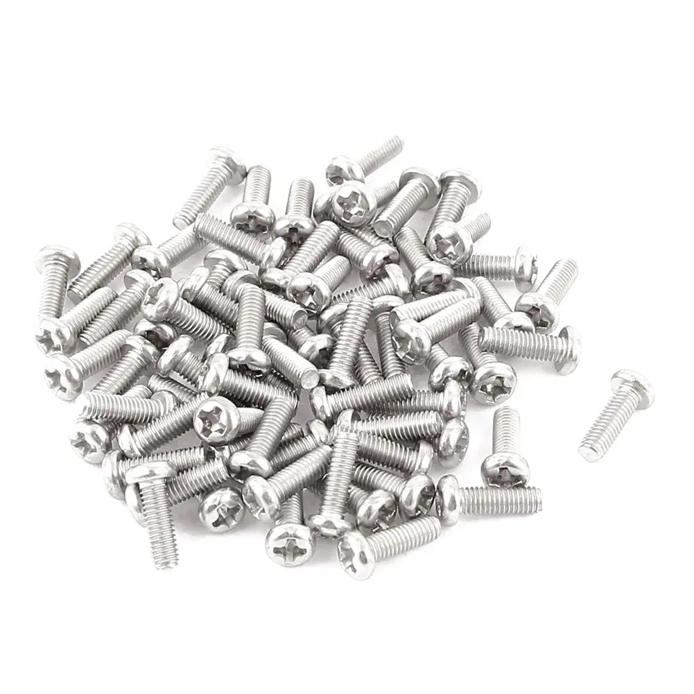 

ELEG-60pcs M3 x 9mm 304 Stainless Steel Cross Pan Head Screws Bolt