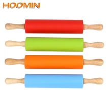 HOOMIN помадка торт тесто Скалка валик с деревянной ручкой печенье бисквит тиснение силиконовые антипригарные Кондитерские инструменты Гаджеты