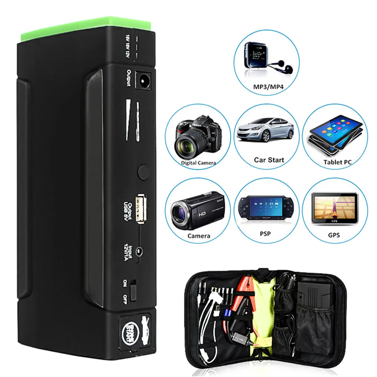 Multifunction Jump Starter 30000mAh 12V/16V/19V 400A Portable Power Bank Car Battery Booster Charger Starting Device