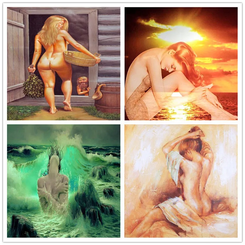 

5d Diy Mosaic Diamond Painting Embroidery Naked Woman Diamond Painting Full Square Accessories Cross-stitch Decorations For Home