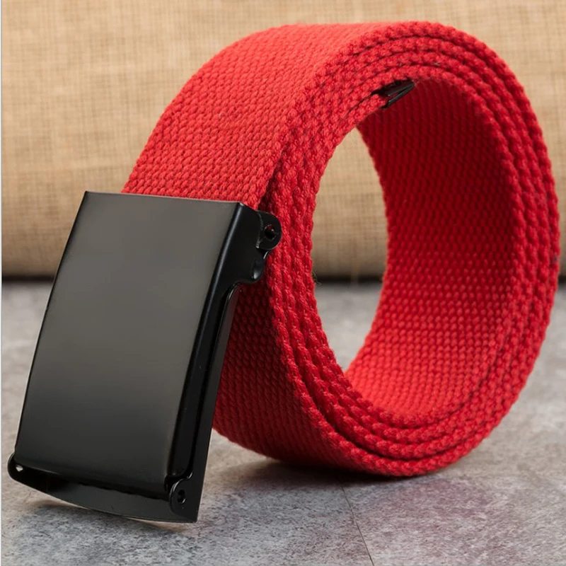 110cm 160cm canvas belt mens and women belts red and black belt men-in Men&#39;s Belts from Apparel ...