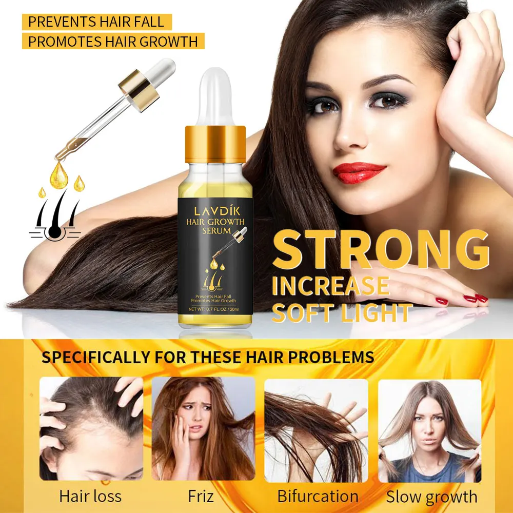 LAVDIK Hair Care Hair Growth Essential Serum Hair Loss Treatment Prevention Liquid for Hair Regrowth Thicker Stronger Enhancer