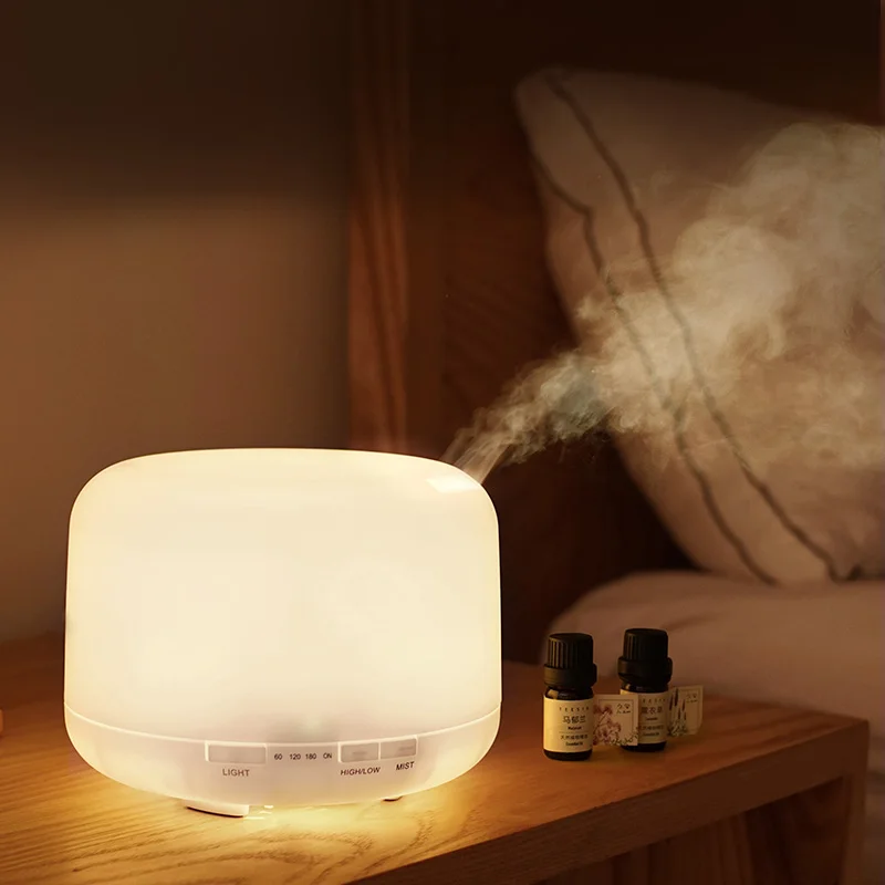 

Teesia Ultrasonic 500ML table Air Aroma Humidifier Essential Oil Electric Aroma Diffuser lamps With LED Non cotton stick filter