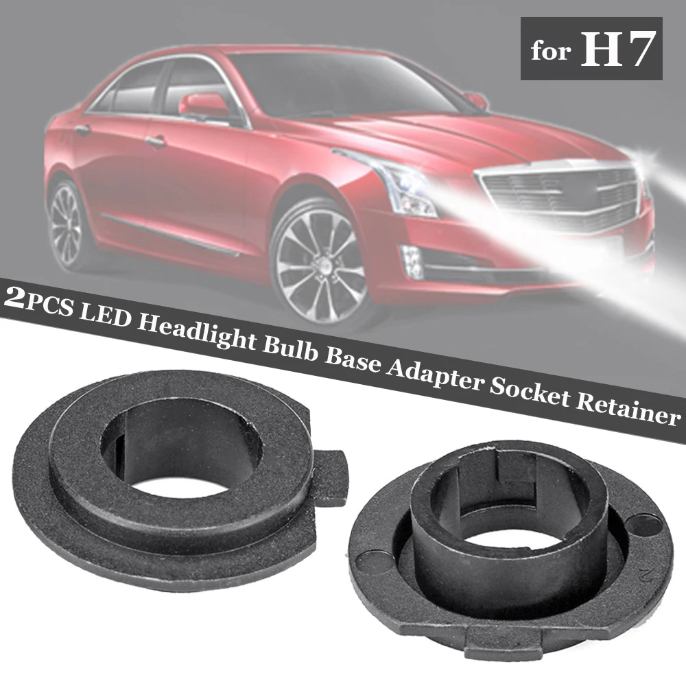 

2Pcs/Lot H7 LED Car Headlight Bulb Base Holder Adapter Socket Retainer Auto Interior Accessories Black color