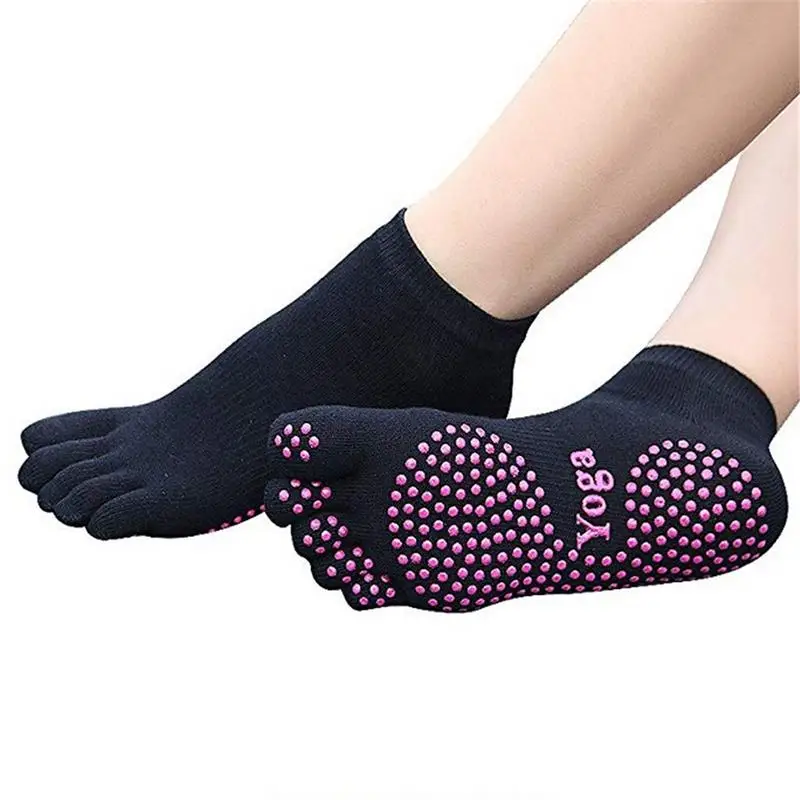 Sports Fitness Five toe Yoga Socks Anti skid Breathable Camping Hiking
