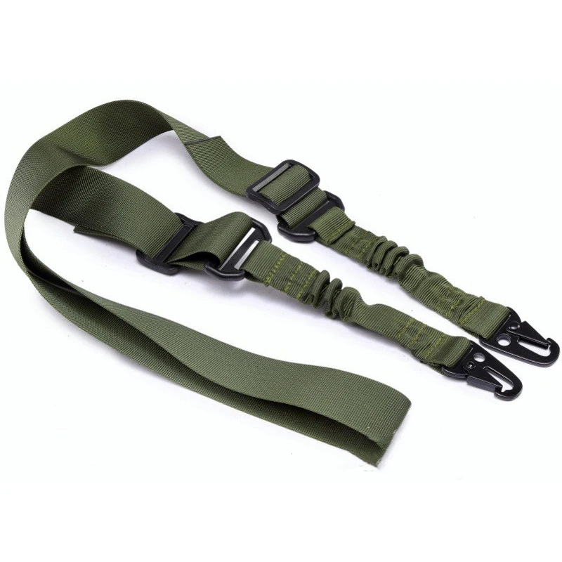 

Adjustable Battle Shoulder Strap Gun with Open Steel Swivel Clip Dual Trigger Snap Bungee Rifle Strap Belt
