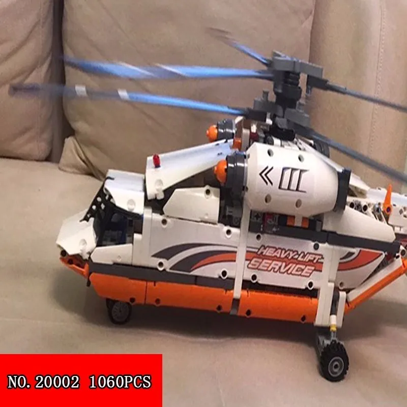 

New Lepin 20002 Science And Series Original Double Rotor Transport Helicopter Alpinia Oxyphylla Insert Assembling Block 1060pcs