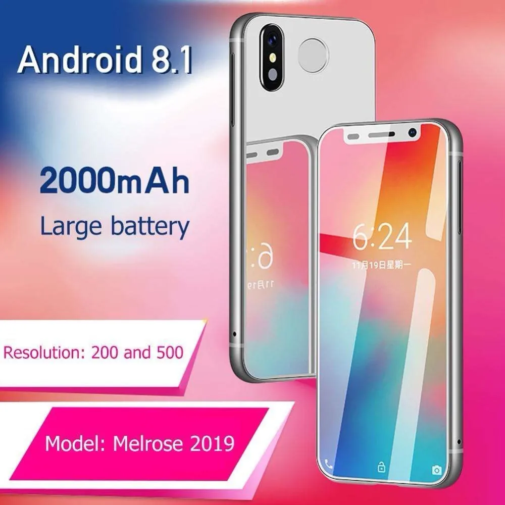 Супер Мини Melrose 2019 4G Lte маленький смартфон 3,4 ''MTK6739 4 ядра Android 8,1 отпечатков пальцев ID 2000 mah мобильного телефона