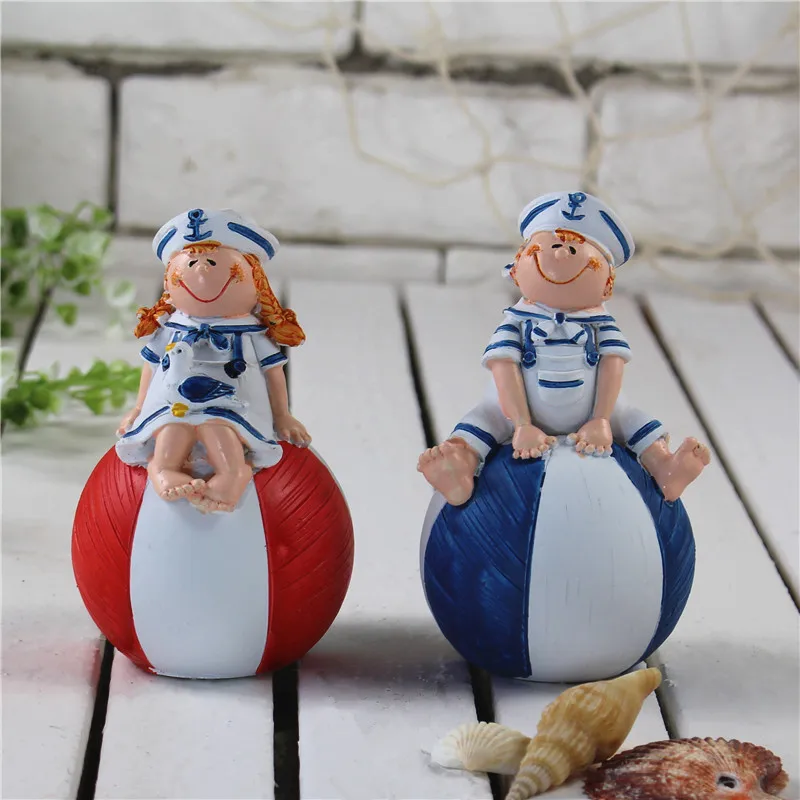 Mediterranean Home Decor People Figurines Desktop Decoration Resin Room