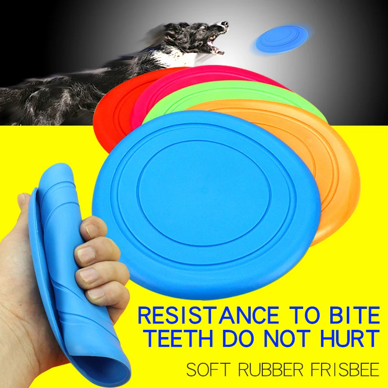 الحيوانات الأليفة الكلاب سيليكون في الهواء الطلق التدريب جرو تحلق القرص لعب الحيوانات الأليفة كبيرة الكلب تحلق أقراص لعبة المطاط جلب تحلق