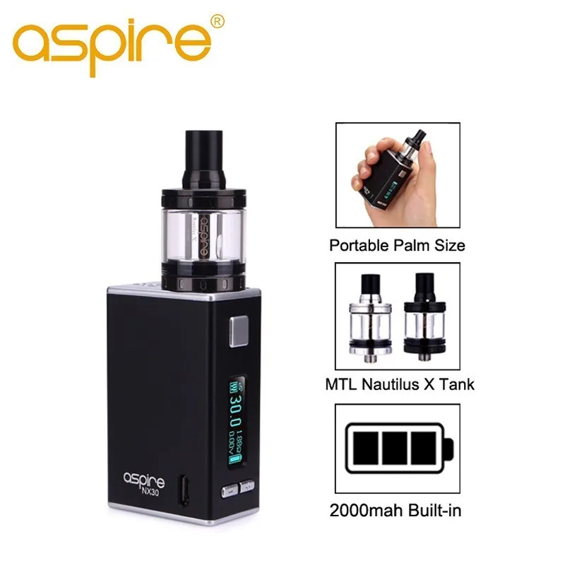 Electronic Cigarette Aspire X30 Rover Starter Vape Kit 2ML Nautilus X Tank with 2000mah built-in Battery U-Tech MTL E Cig Device - ANKUX Tech Co., Ltd