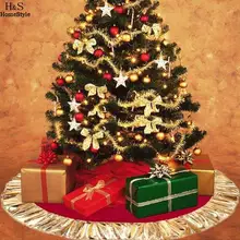 35 рождественские украшения елка подарок Рождественская юбка Лоскутная отделка красный золотой 4 дюймов золотые вечерние 90 см Новинка рюшами
