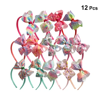 

10pcs Girls Headband Lovely Sweet Big Bowknot Pure Color Hair Accessories Headwear Hair Hoop for Kids Children