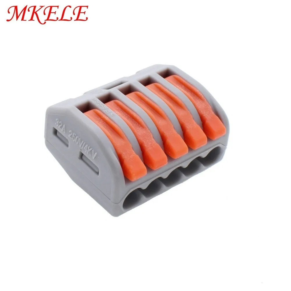 

5pcs 222-415 (PCT215)Universal Compact Wire Wiring Connector 5 pin Conductor Terminal Block With Lever 0.08-2.5mm2