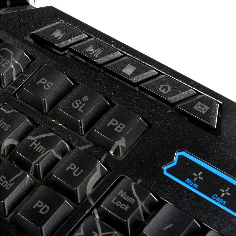  HXSJ J60 Keyboard Mouse Combos Ergonomic Gaming Keyboard LED Color Backlit for LOL Dota 2 Gamer Key
