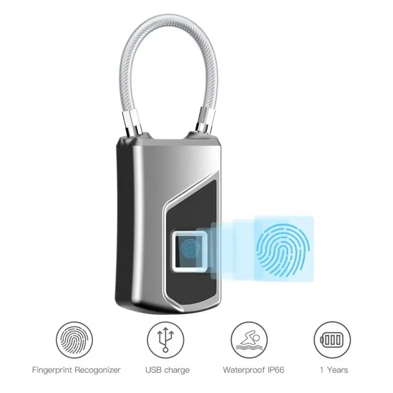 

Smart Fingerprint Recogonizer Padlock Semiconductor Fingerprint Induction Lock