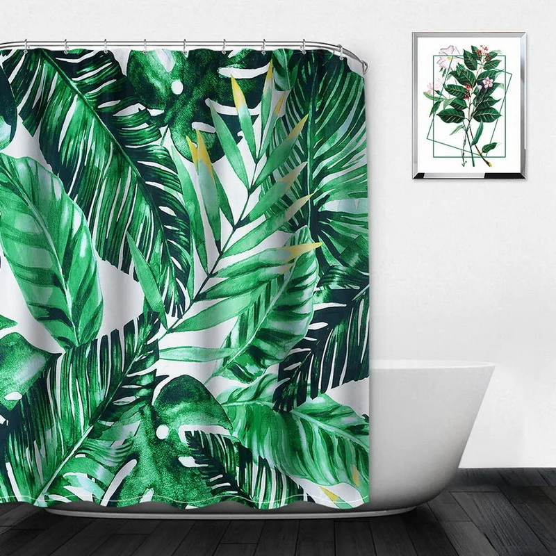 Urijk Summer Tropical Plants Shower Curtain Bathroom Waterproof Polyester Shower Curtain Leaves Printing Curtains For Bathroom Urijk Summer Tropical Plants Shower Curtain Bathroom Waterproof Polyester Shower Curtain Leaves Printing Curtains For Bathroom