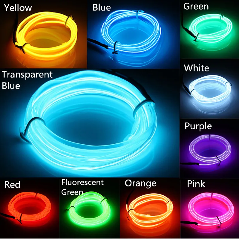 Smuxi 1M Led Strip Waterproof LED 12V Flexible Car Decoration Neon LED EL Wire Cable Lamp Glow