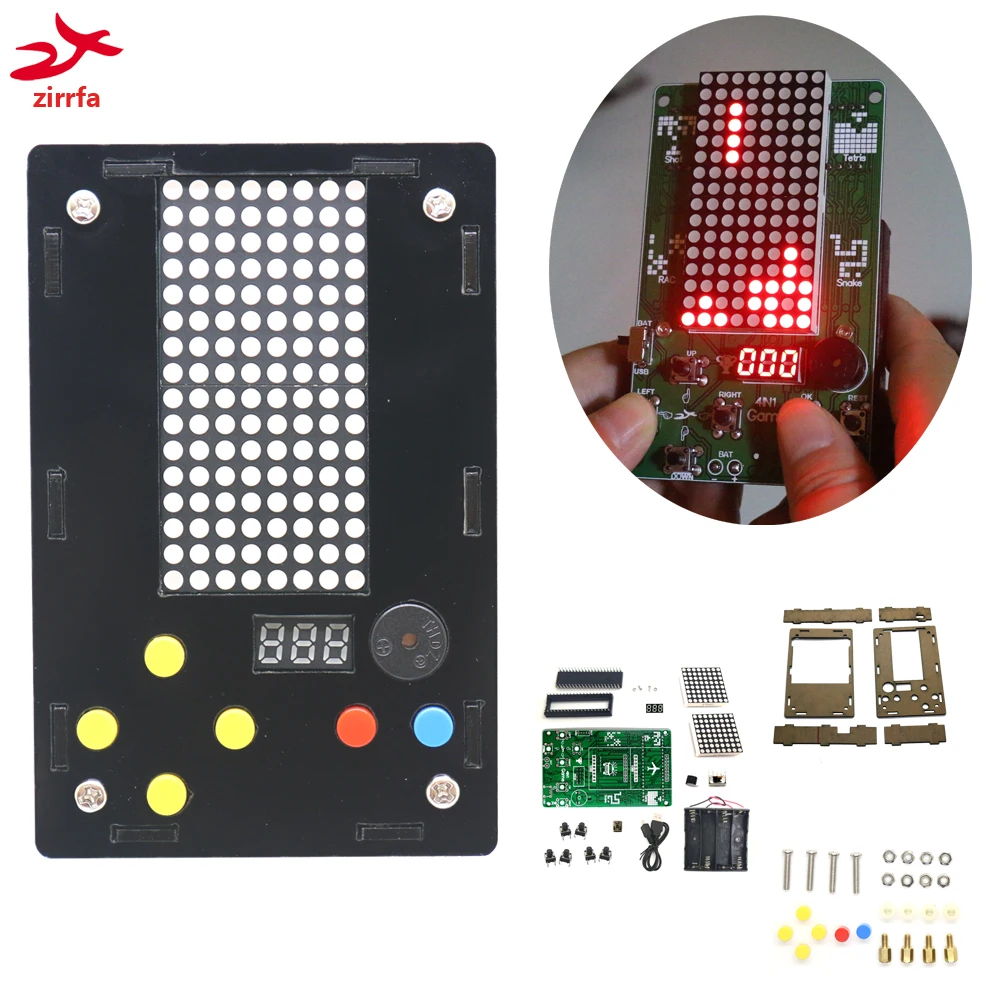 

Electronic DIY Kit 8x16 Dot matrix game machine for Tetris/Snake/Shot/Racing Diy Kit Electronic